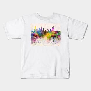 Beijing skyline in watercolor background Kids T-Shirt